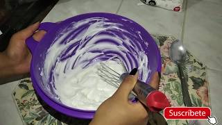 ✔️ COMO HACER Crema Chantilly Casera sin Batidora  receta con solo 2 ingredientes FÁCIL Y RÁPIDO 💜 [upl. by Akayas921]