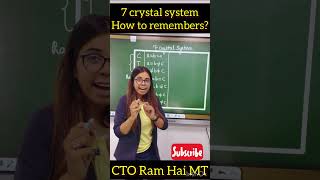 7 Crystal System Memorising Trick shorts chemistrytricks chemistry [upl. by Darcia]