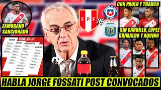 EN VIVO 🔴 CON EL REGRESO DE GUERRERO FOSSATI ANUNCIÓ LISTA DE CONVOCADOS CONTRA CHILE Y ARGENTINA [upl. by Germaine462]