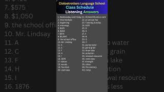 Globetrotters Language School I Class Schedule Listening answers  IELTS  YT Shorts [upl. by Arannahs]