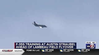 F35s train at Austin Straubel ahead of Lambeau Field flyover [upl. by Anuaek]