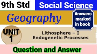 9th Std Social  Geography  Unit 1  Book Back Exercise Question Answers marked in book [upl. by Eibbor]