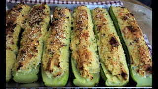 Zucchine Ripiene al Forno SENZA OLIO SENZA FRIGGERE Ricetta zucchine RIPIENE [upl. by Greenwell691]