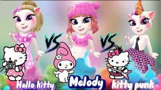 My Talking Angela 2  Hello kitty vs My melody vs Hello kitty punk 💞 New update 💓 Cosplay [upl. by Quincy]