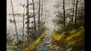 Watercolor Landscape Tutorial [upl. by Annazus961]