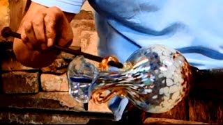 Murano Glass Blowing of a Flower Vase with 2 handles [upl. by Cleasta434]