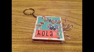 DIY Mini libreta Papel LLavero miniaturacolgante adorno [upl. by Millie339]