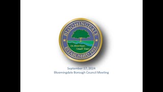 Bloomingdale Borough Council Meeting  September 17 2024 [upl. by Tehcac]