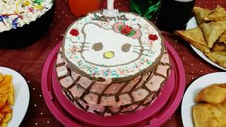 torta fudud  hello kitty torte  doolsho somali  كيك عيد ميلاد سهله [upl. by Gan]