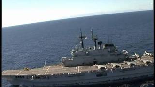 Harrier AV8B Italian Navy from Nave Garibaldi  Aerial view [upl. by Yllen]