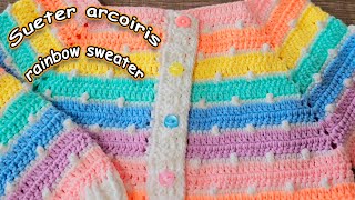 teji sueter abierto a crochet para niños fácil patrón paso a paso parte 3 todo en crochet [upl. by Navarro7]