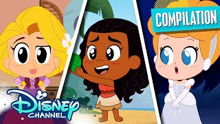 Every Disney Princess Chibi Tiny Tales 👑  Rapunzel Moana amp MORE  Compilation  disneychannel [upl. by Lovel]