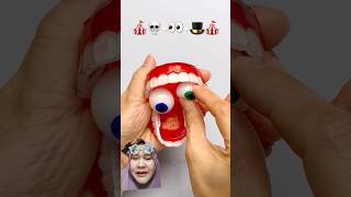 CARA MEMBUAT MONSTER halloween clay satisfying funny [upl. by Leinad]