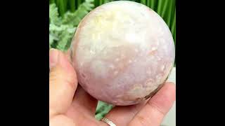 Pink Amethyst Flower Agate Pyrite Quartz Sphere Healing Crystal Ball 524g 73mm [upl. by Perni]