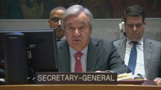 Guterres condena ‘violações do direito humanitário’ em Gaza  AFP [upl. by Elly659]