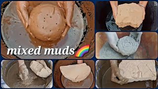 yellow💫  red💥 green mud 🟢  💦 crumbling pasteplay🤩  dipping🤤 edited by cementedit2024 [upl. by Anitsrik]