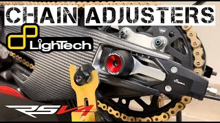 RSV4  Lightech Chain Adjusters  Install [upl. by Ajar693]