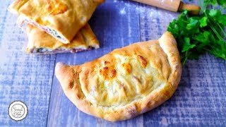 How To Make Calzone  Ham and Cheese Stuffed Pizza Bread [upl. by Haidabej]