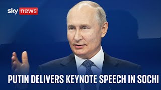 Vladimir Putin delivers speech at annual Valdai meeting in Sochi [upl. by Rawna]