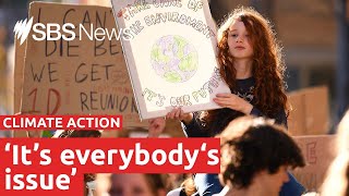 Australian school students strike for climate change  SBS News [upl. by Annavoeg]