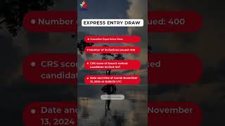 Express Entry Draw Update  November 13 2024  400 CEC Invitations Issued  CIKH [upl. by Ibocaj924]