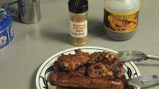 BBQ Grill smoked chicken amp Boudin sausage [upl. by Ellehsat410]