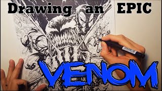 Tyler Kirkham draws Venom and the symbiotes [upl. by Erdreid]