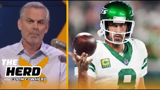 THE HERD  Colin drops truth bomb Aaron Rodgers blames‘deceiving’ language on unexcused Jets absence [upl. by Haeluj]