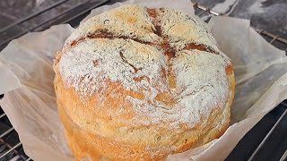 4 ingredients No Knead bread everyone can make this homemade bread [upl. by Antoni]