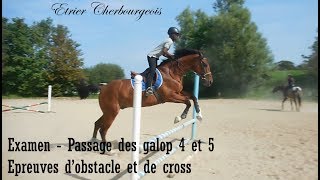 EXAMEN  PASSAGE DES GALOPS 4 ET 5  épreuves dobstacle et de cross  Etrier Cherbourgeois [upl. by Itaws]