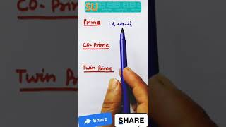 Prime Numbers  Co Prime Numbers  Twin prime numbersShorts। Shortvideo [upl. by Mcdade396]