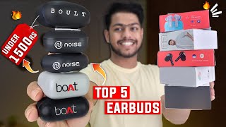 Top 5 Best Earbuds Under 1500 Rs🔥Best Boat TWS Earbuds Of 2024 Boat 161 Noise vs102 amp More [upl. by Enneicul]