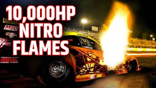 Nitro Flames 10000 Horsepower Funny Cars Shake The Ground NHRA Big Show Spec [upl. by Sutherlan]