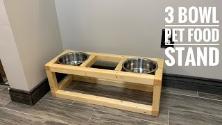 DIY 3 BOWL PET FOOD STAND [upl. by Mages421]