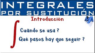 Integración por sustitución  Introducción [upl. by Nilpik]