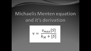 Michaelis Menten equation  Derivation of Michaelis Menten Equation [upl. by Lemor]