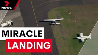 A light planes heart stopping crash landing  7 News Australia [upl. by Ernie]