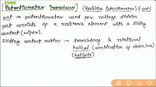 Transducer  Lecture 8  Potentiometer Resistive Transducer  POT [upl. by Jegar]