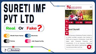 Sureti Imf Pvt Ltd Job  Real Or Fake  Salary  Work From Home  Review [upl. by Seek]