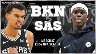 Brooklyn Nets vs San Antonio Spurs Full Game Highlights  Mar 17  2024 NBA Season [upl. by Marder]