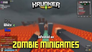 INFECTED ON ZOMBIE MINIGAMES  Parkour VS Zombie  Custom Krunker [upl. by Selfridge]