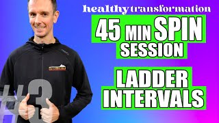 45 Minute LIVE Spin Session  Ladder INTERVAL TRAINING for Cyclists 3 [upl. by Adnal]