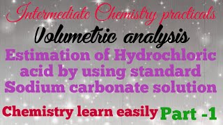 Estimation of Hydrochloric acid VS standard Sodium carbonate [upl. by Mapes]