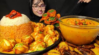 Eating Kadhi Pakoda Tomato bomb  Aloo fry Achar  Big Bites  Asmr Eating  Mukbang [upl. by Oiludbo]