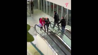 Heartwarming Social Experiment Helping a Small Elderly Man on the Escalator shorts [upl. by Lucina301]