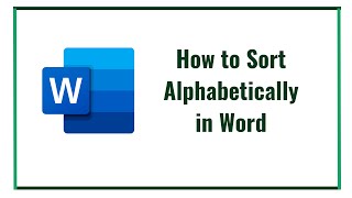 How to Sort Alphabetically in Word [upl. by Adyaj482]