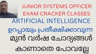 JUNIOR SYSTEM OFFICERARTIFICIAL INTELLIGENCEIMPORTANT SELECTED QUESTIONS [upl. by Jacy]