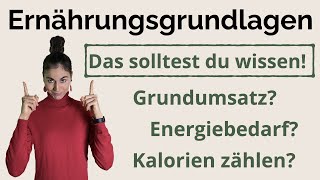 Grundlagen der Ernährungslehre einfach erklärt Grundumsatz amp Kalorienbedarf berechnen  PAL Wert [upl. by Lauer]