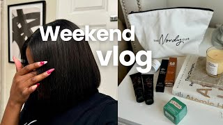 Relaxed Hair Wash Day  Target Fall Shopping  New Beauty  Weekend Vlog [upl. by Jayson]