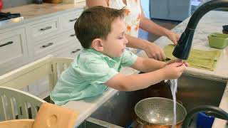 Life with Toddlers Made Easy and Fun with the Kitchen Helper stool from Guidecraft [upl. by Hultin]